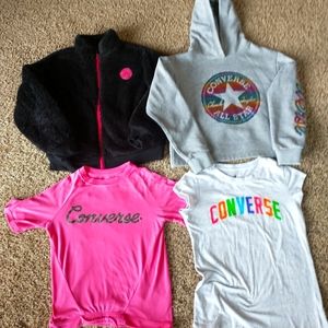 Girls Converse All Star Sweatshirt and t-shirt lot of 4 Sz M 10-12 years